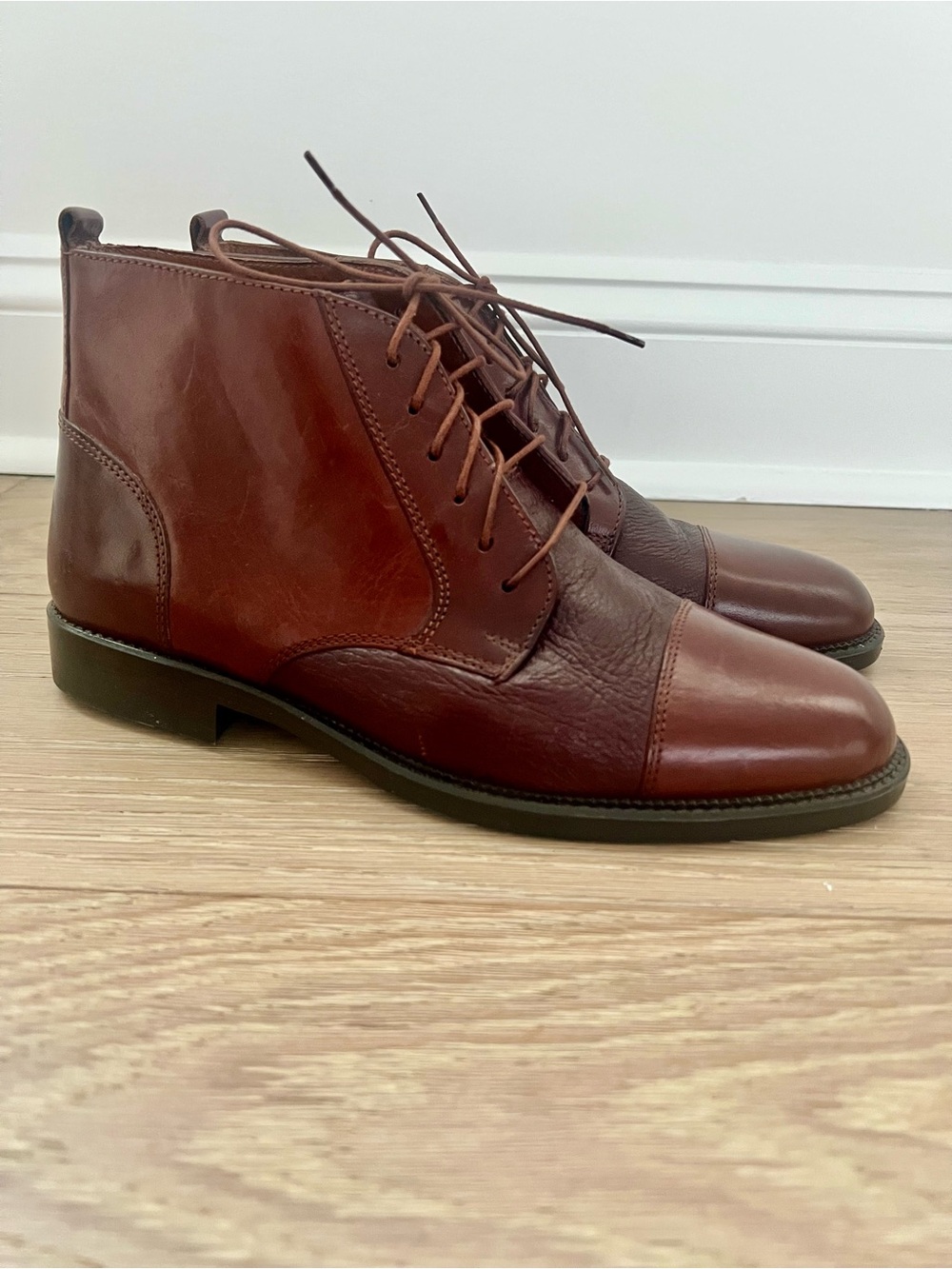 Carlo Morandi Chukka Boots Men’s Size 8.5 Italian Brown Leather Shoes Excellent